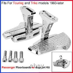 Passenger Floorboards with Support Kit For Harley Touring and Trike Models 1993-ON