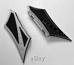 Rear Passenger Floorboards Baggers Chrome-E-O Chrome with Rubber Inlay Harley