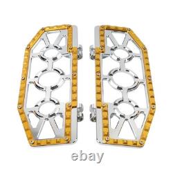Rider Driver Floorboards Foot Peg For Harley Electra Glide FLHT FLHTC Chrom+Gold