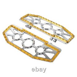 Rider Driver Floorboards Foot Peg For Harley Electra Glide FLHT FLHTC Chrom+Gold