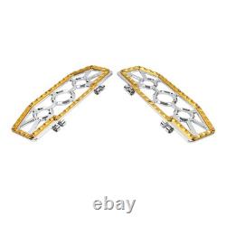 Rider Driver Floorboards Foot Peg For Harley Electra Glide FLHT FLHTC Chrom+Gold