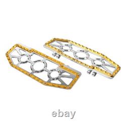 Rider Driver Floorboards Foot Peg For Harley Electra Glide FLHT FLHTC Chrom+Gold