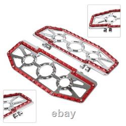 Rider Driver Floorboards Foot Peg For Harley Electra Glide FLHT FLHTC Chrome+Red