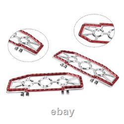 Rider Driver Floorboards Foot Peg For Harley Electra Glide FLHT FLHTC Chrome+Red