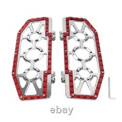 Rider Driver Floorboards Foot Peg For Harley Electra Glide FLHT FLHTC Chrome+Red