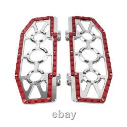Rider Driver Floorboards Foot Peg For Harley Electra Glide FLHT FLHTC Chrome+Red