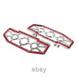 Rider Driver Floorboards Foot Peg For Harley Electra Glide FLHT FLHTC Chrome+Red