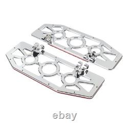 Rider Driver Floorboards Foot Peg For Harley Electra Glide FLHT FLHTC Chrome+Red