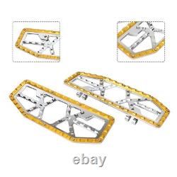 Rider Driver Floorboards Foot Peg Pedals For Harley Electra Glide FLHT Chrom+Gol