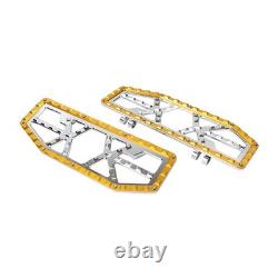 Rider Driver Floorboards Foot Peg Pedals For Harley Electra Glide FLHT Chrom+Gol