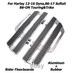 Rider Floorboards For Harley 12-16 FLD Dyna/86-17 FL Softail/86-ON Touring Trike