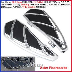 Rider Floorboards For Harley FLD Dyna 12-16, FL Softail 86-17, Touring/Trike 86+