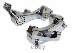 Rivco Chrome Adjustable Passenger Floorboard Mounts For Harley-Davidson